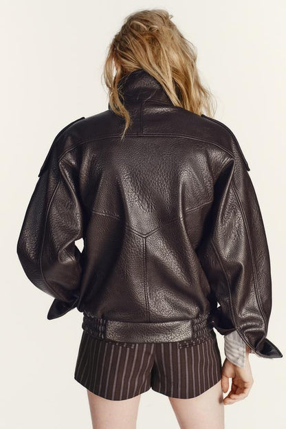 FAUX LEATHER JACKET