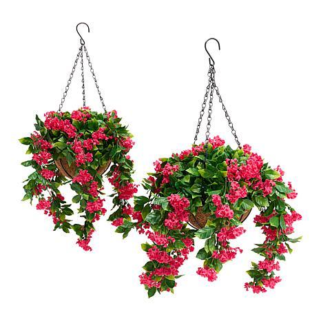 Faux Crepe Myrtle Hanging Baskets - Set of 2